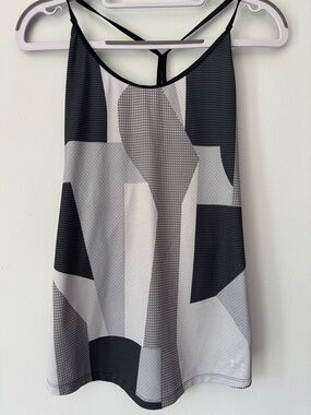 Under Armour Black and Gray Geometric Strappy Cami